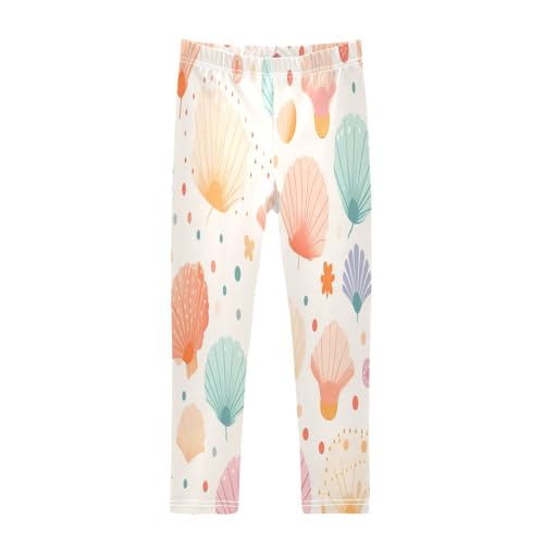 Bolaz Toddler Girls Leggings Printed Yoga Pants Leggings Blue Orange Green Shell for Kids