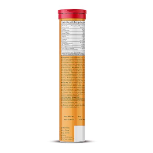 Image of THE PLANT FIX Apple Cider Vinegar Effervescent Tablet with mother | Supports Metabolism & Appetite Control I With 500mg ACV, Vit B6 & B12 I No Maltodextrin, No Added Sugar I Pack of 1 (15 tablets)