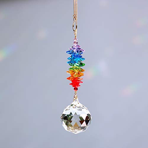 Goldenhaitai 40Mm Clear Ball Crystal Suncatcher, Handmade Rainbow Maker Prism, Outdoor Indoor Hanging Window Decorations, Gifts For Grandma, Mom And Children (Clear Ball) #TOP5