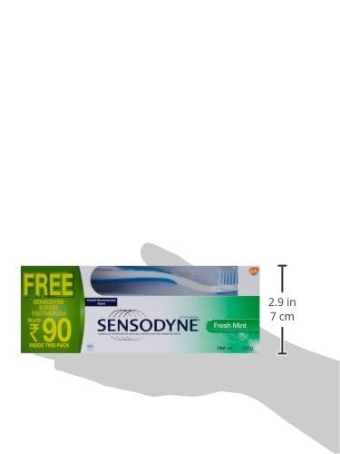 Image of Sensodyne Sensitive Toothpaste Fresh Mint - 130 G Relieves,Cold Relief,Freshness,Freshening,Clean Plus Free Expert Sensitive Toothbrush