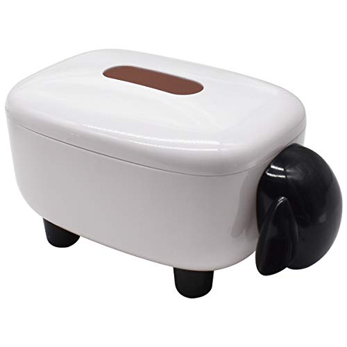 Qixuer 1 Pezzo Tissue Dispenser,Porta-Fazzolettini Portatovaglioli in Carta con Scanalatura Superiore a Forma di Pecora Storage Box Tovagliolo Cucina Accessori for la Casa（Black