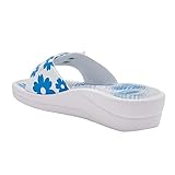 Farbe: Blau Scholl Damen New Massage Sandale, White/Blue, 37 EU
