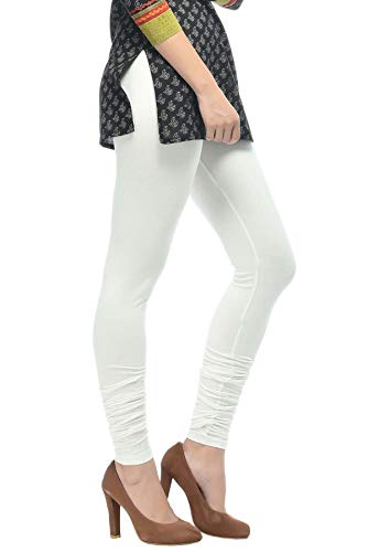 Image of Frenchtrendz Women's Cotton Spandex Stretchable Mid Rise Slim Fit Churidar Leggings Pull On