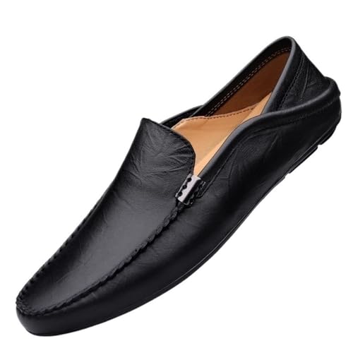 Men's Loafers Shoes Round Toe Leather Comfortable Flexible Resistant Party Wedding Slip On