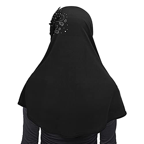 IPENNY Womens Floral Crystal Hijab Scarf Breathable Muslim Hijab Islamic Scarf Shawl3