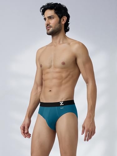 Image of XYXX Men's Uno Micromodal Regular Fit Solid Antimicrobial Briefs with No Marks Waistband (Pack of 2)