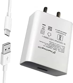 Image of 44W Flash Charger with Type-C Data Cable for Vivo Y35,V25 5G, V23 5G,V25, V23e 5G,V23 Pro 5G, Y75 4G, Y35 5G, 23e, V25e, 21e 5G, V21 Pro, Y73, 21 5G (DP249)