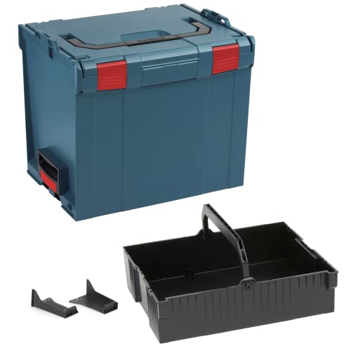 Bosch Sortimo L-BOXX 374 Größe 4 professional blau ohne Logo | mit Einhängeeinsatz schwarz | Transportsystem Werkzeug | Ideale Werkzeug Aufbewahrung Box