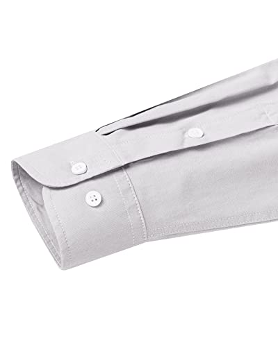 Image of Alimens & Gentle Mens Solid Oxford Shirt Long Sleeve Dress Shirt Work Casual Button Down Shirts with Pocket