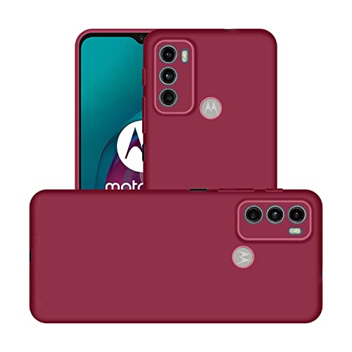 Image of Case Creation Liquid TPU Silicone Cover for Motorola Moto G41 Soft Case,Anti-Dirty Slim Case Frosted Matte Cute Candy TPU Raised Bezel (Splash of Color) Back Case Cover for Moto G41 - Glamour Red