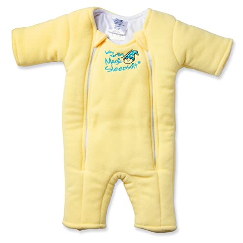 Image of Baby Merlin's Magic Merlin Sleepsuit - Microfleece Baby Transition Swaddle - Sleep Suit for Infants 3-6 Months - Soft Cotton, Double Zipper for Easy Diaper Changes - Yellow