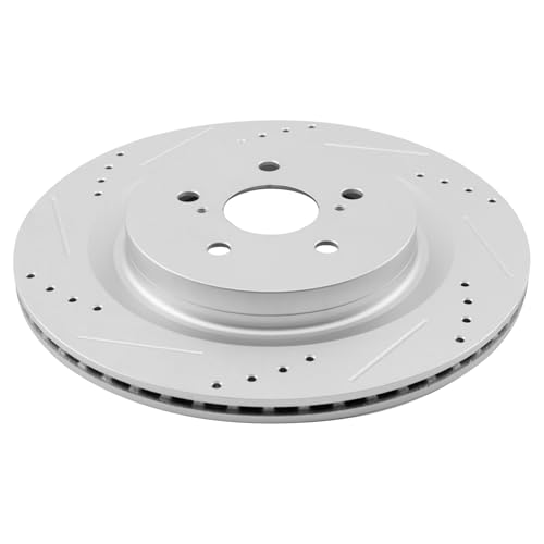 Image of TRQ Performance Rear Ceramic Brake Pad and Rotor Set Compatible with 20-24 Toyota Highlander 23-24 Lexus RX350 Japan Built Models 1st VIN Digit J 23-24 Lexus RX350h Japan Built Models 1st VIN Digit J