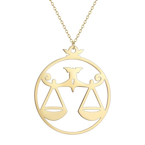 Collier mixte avec motif balance de la justice en pendentif
