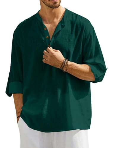 Image of Men's Solid Cotton Blend Regular Fit Mandarin /Chinese Collor Short Kurta for Men