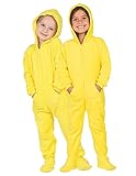 Footed Pajamas - Lemon Yellow Toddler Hoodie Fleece One Piece - Toddler - XLarge (Fits 3'7-3'9')