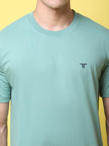 Image of Pinkmint Men's Cotton Blend T-Shirt ll Soild Round Neck T-Shirt ll Stylish Half Sleeve T-Shirt's (Pack of 1)