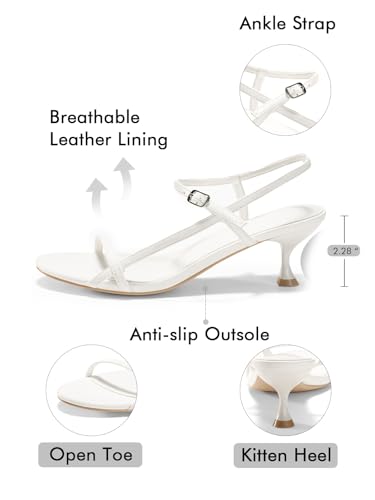 Image of Coutgo Womens Strappy Heeled Sandals Kitten Low Heel Open Toe Ankle Strap Party Wedding Dress Shoes