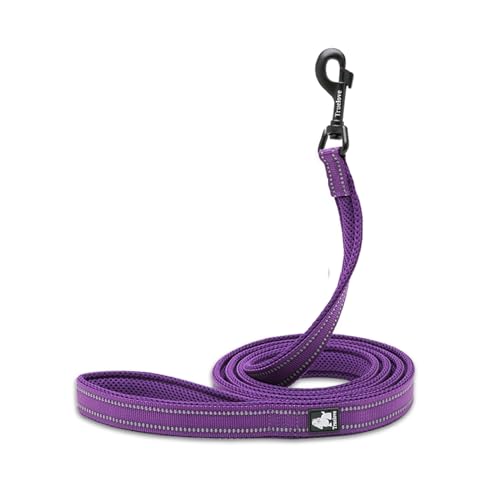 TRUE LOVE Dog Leash Puppy Walking Lead Pet Chain Padded Reflective Night Safe Rope Length 110cm TLL2111 (Medium, Purple) - Image 3