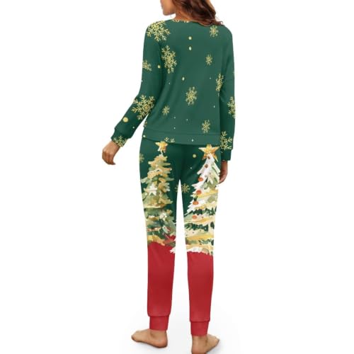Image of Women's Pajamas Set Soft 2 Piece Loungewear Long Sleeve Pj Set Matching Sleepwear with Pockets for Women Plus Size