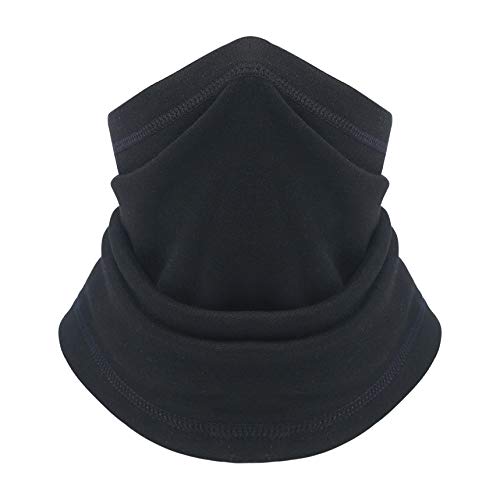 VERTAST Scaldacollo Tubolare Inverno Unisex, 44 x 25 cm Fascia copricollo Multifunzione di Pile da Sci Ciclismo, Nero