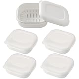 マーナ(marna) 極 冷凍ごはん容器 (べたつきを防ぐ すのこ付き/電子レンジ/食洗機対応) ご飯 御飯 冷凍ごはん 保存容器 (ムラなく解凍) ごはん冷凍保存容器 BPAフリー ホワイト 5個入り R498W