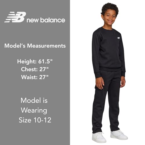 New Balance Boys and Toddlers’ 2 Piece Set – Soft Fleece Crewneck Pullover Sweatshirt Cargo Sweatpants Sweatsuit (2T-12) 7