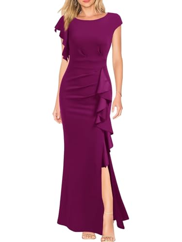 Ouyisha Mother of The Bride Dress 2025 Satin Long Mermaid Formal Evening Party Gowns with Ruffle