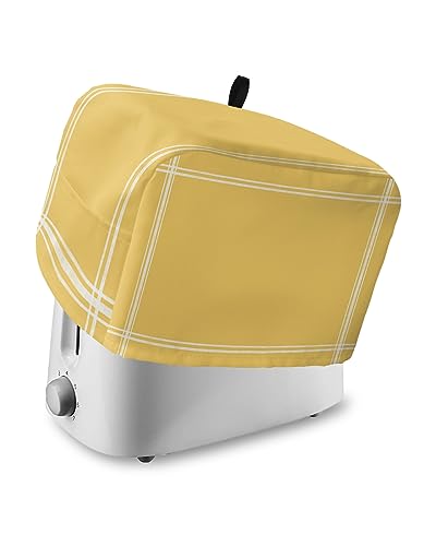 Pure Yellow Toaster Cover 2 Slice, Small Kitchen Appliance Covers, Simple Solid Color Toaster Oven Cover with Loop, Bread Machine Cover Polyester Dust Cover Protection