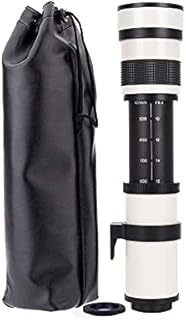 JINTU 420-800mm f/8.3 Telephoto Lens Camera Zoom Lenses with T Mount Adapter for Canon EOS 4000D 2000D 1200D 80D 90D Rebel T3i T4i T5 T5i T6 T7 T6i T7i SL1 SL2 5D III IV 6D 7D II 60D 70D 77D White