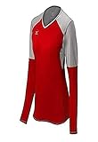 Mizuno Women's Techno VI Long Sleeve Volleyball Jersey, Red/Silver, Small