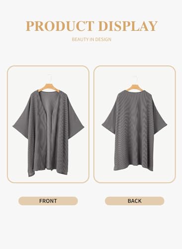 Eytino Women Plus Size Lightweight Cardigan Half Sleeve Ribbed Knit Kimono Cardigans Tops(1X-5X)4