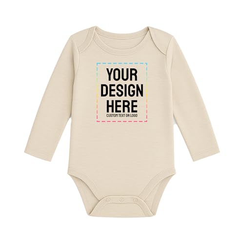 Lightfire Printing Custom Cotton Baby Onesie Personalized Bodysuit for Baby, Pregnancy Announcement, Gender Reveal, Coming Soon, Newborn Gift (Oatmeal, 12M)