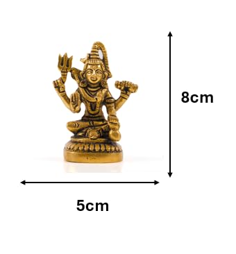 Estatua de Shiva en Latón 3 pulgadas Decorativa miniatura 3