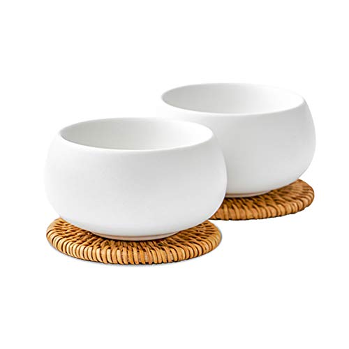 ZENS Chinese Tea Cup,Matte Ceramic Teacup Set of 2 for Loose Leaf Tea