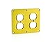 Leviton 3260-Y 2-Gang, Duplex Receptacle, Coverplate, Yellow