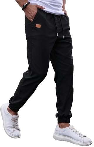 Sailwind Men's Casual Joggers Pants Drawstring Outdoor Chino Cargo Pants Twill Jogging Sweatpants Hiking
