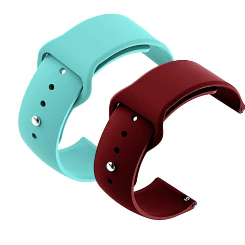 Image of YODI New Accessories Silicone 22MM Strap Belt Band for Smart Watch (Set of 2 Color) Combo Pack (Smart Watch NOT Included) (Light Green-WINRED)