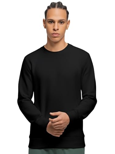 Image of Amazon Brand - Anarva Men's Cotton Sweatshirt | Regular Fit Winter Pullover for Men | Casual Crew Neck Full Sleeve Sweatshirt for Everyday & Outdoor Wear