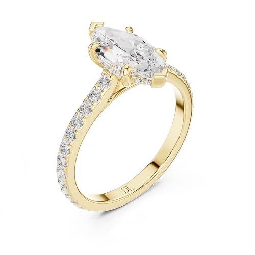 DIAMSLAND 2 Carat Marquise Lab Grown Diamond Engagement Ring