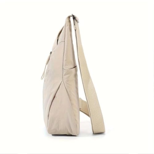 Image of Sling Bag Crossbody Backpack with Single Shoulder Strap and Zipper Closure, Beige
