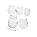 NOLITOY 5-Piece Glass Cupping Set for Massage Therapy Vacuum Suction Cups Thickened Design Portable for Home Use for Pain Relief and Muscle Recovery