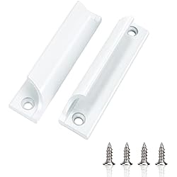 Heveer Tirador de Puerta de Balcón Tirador de Puerta Corredera Blanco con Tornillos para Puertas Ventanas Cajones 2 Piezas