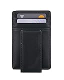 Awesometik Classic MONEY CLIP Leather Wallet for Men | 4 Card Slots | 1 Money Clip | 1 Currency Money Holder | 1 ID Window | Full Grain Leather | ID Credit Card Holder| RFID PROTECTION (Black)