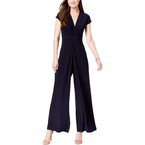 Jumpsuit d'été col V vêtement fluide décontracté pour femme moderne