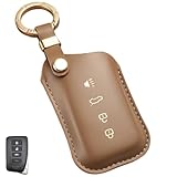 WiiLemz Key Fob Cover for Lexus, Compatible with Lexus ES is GS NX RX RC GX LX 570 200 250 300 350 h F Sport Soft Smooth Leather Key Cover Case Shell with Key Ring, 4 Buttons (Brown)