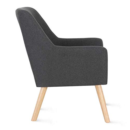 Fauteuil scandinave tissu gris capitonné NAT IDMarket
