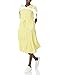 Amazon Essentials Women's Relaxed Fit Half-Sleeve Waisted Midi A-Line Dress, White Yellow Petal Print, Medium