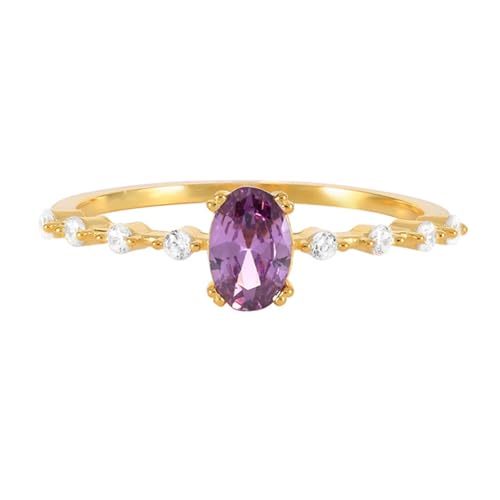 Anillo para mujer de oro con amatista ovalada Wycian como regalo popular