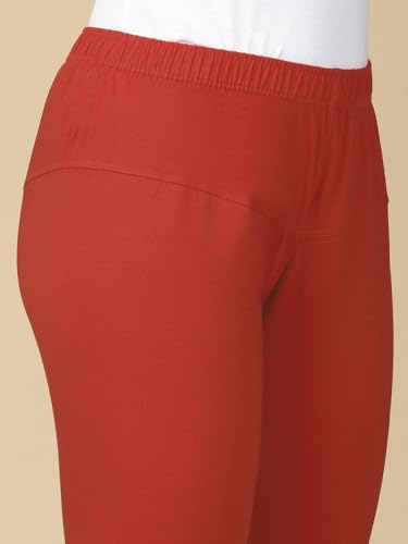 Image of Lux Cozi PYNK Solid Premium Cotton Lycra Churidar Leggings for Women | Regular Fit Elastic Waist Full Length Women Leggings | Free Size