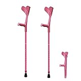 TAYAAR Pink Forearm Crutches for Adults Foldable Crutches Height Adjustable Walking Cane Alloy Crutch Suitable for Height 4.9-6.4ft